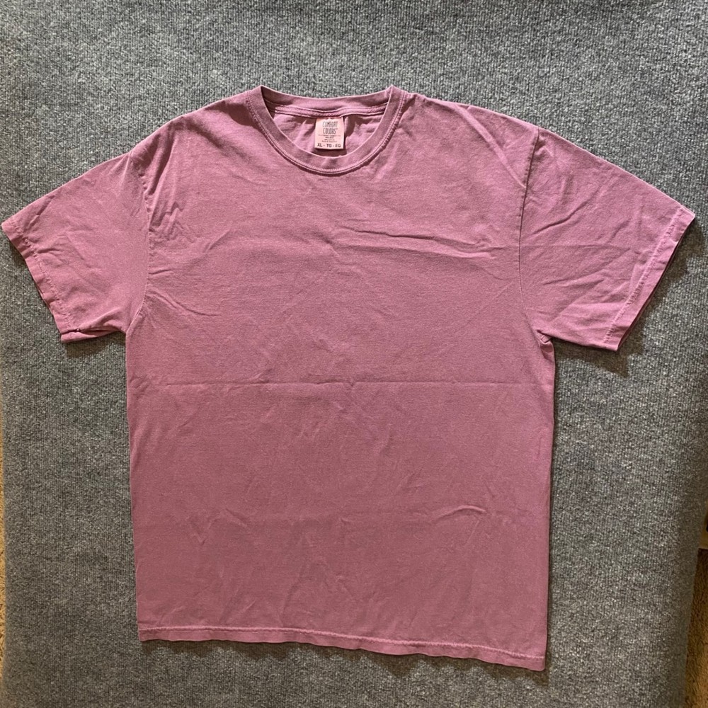 Comfort Colors Plain T-Shirt Heavyweight Men XL Purple Garment Dye Ring Spun
