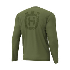 Husqvarna OEM TERRÄNG Raglan Long-Sleeve Cypress Green T-Shirt size LG