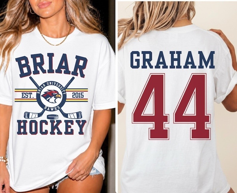 Briar U Hockey Shirt, Off-Campus Garrett Graham 44 University T-Shirt