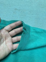 Vintage 90s pocket t shirt blank teal turquoise aqua distressed grunge large