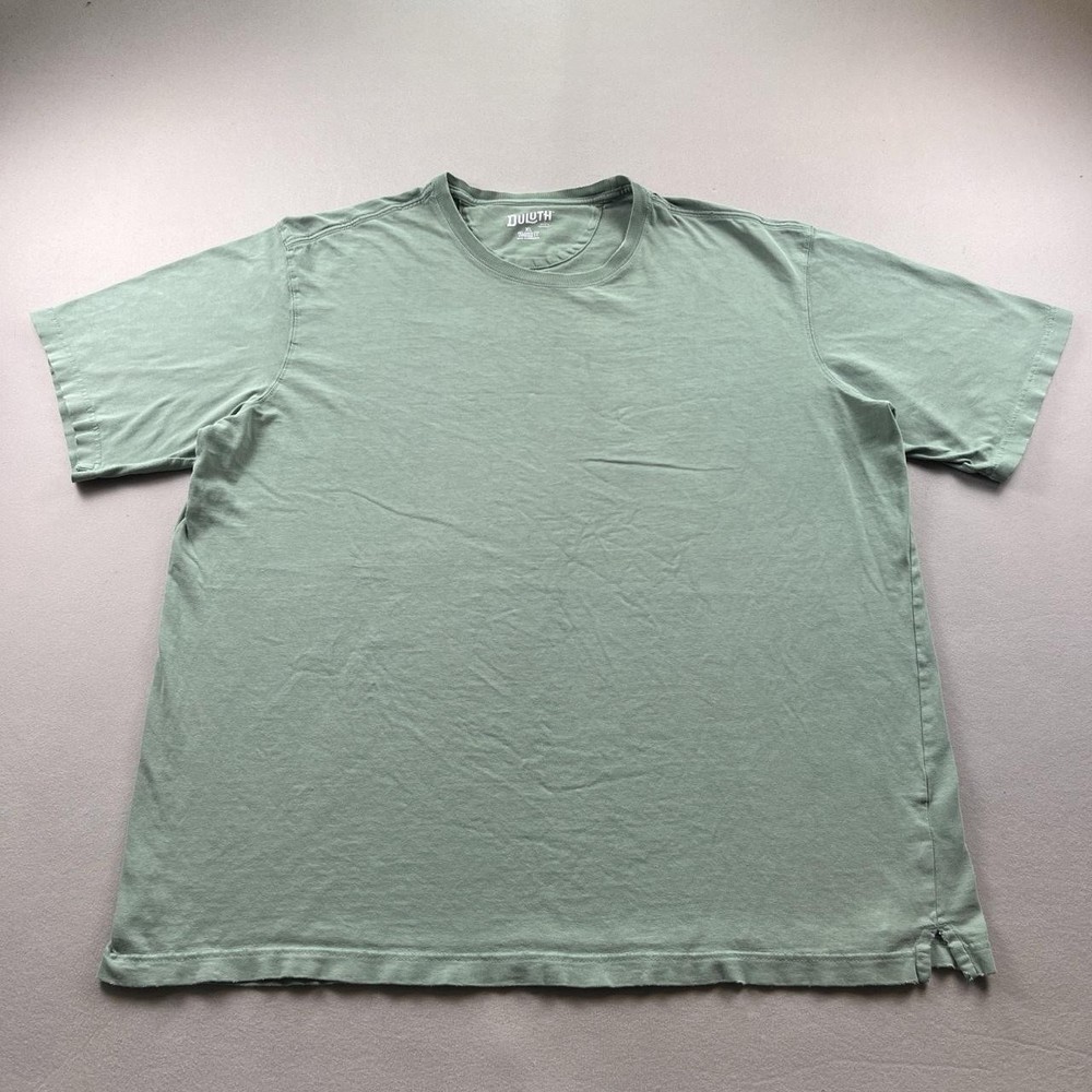 Duluth Trading Co T-Shirt Mens XL Green Relaxed Fit Longtail Blank Distressed