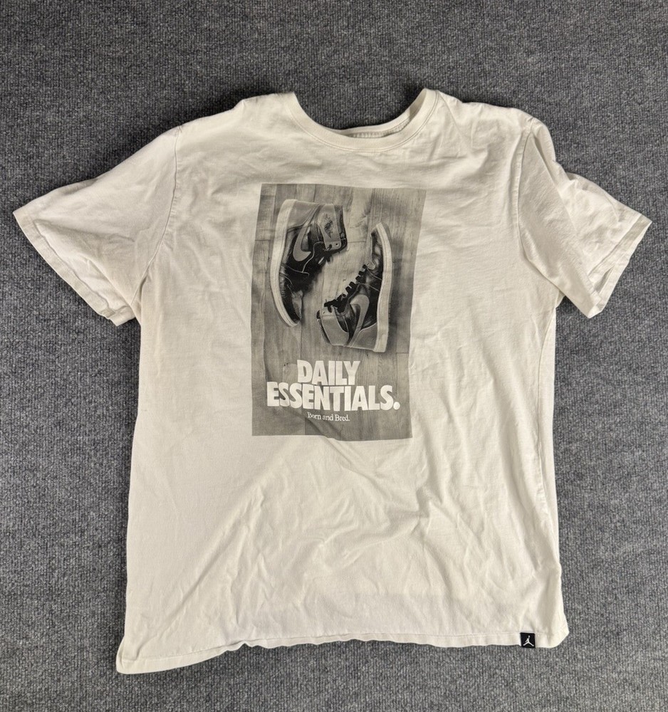 Nike Air Jordan Retro 1 “Daily Essentials” Men’s T-Shirt White Men’s XXL 2XL