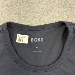 Hugo Boss Shirt Mens XL Blue Short Sleeve Crew Neck Logo Basic Tee Casual Adult