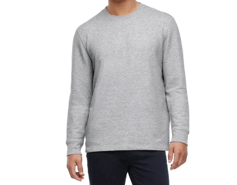Orvis Mens Crewneck Gray Marled Long Sleeve Shirt – Size L