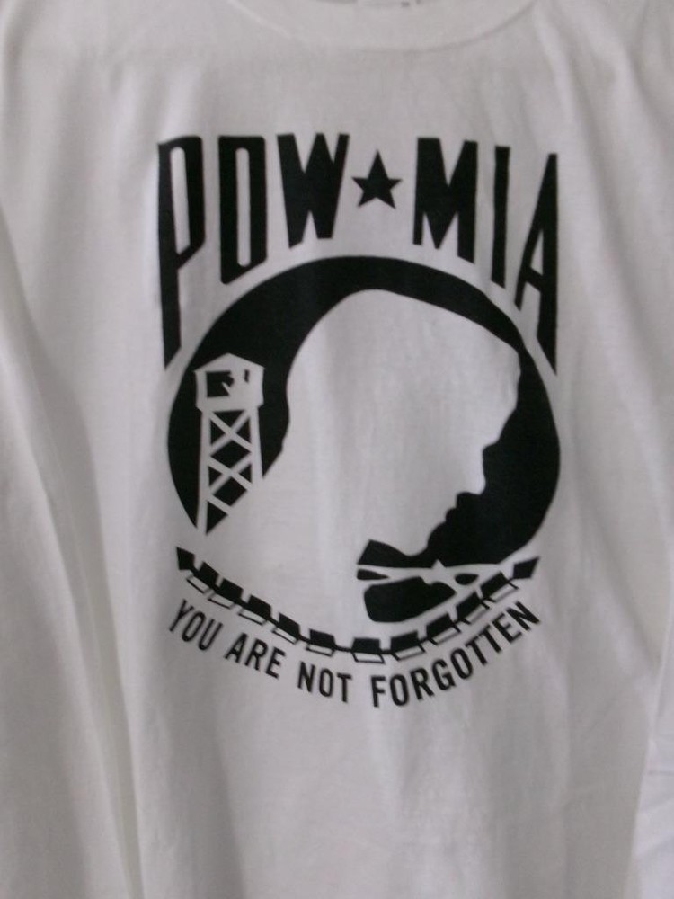 POW MIA You Are Not Forgotten T-Shirt Patriotic Shirt Long Sleeve WHITE Lot/11