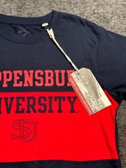 NWT Shippensburg University T-Shirt Small Navy Red League Collegiate Licensed