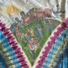 Grateful Dead Band River Junction Casey Jones Liquid Blue Tie Dye T-Shirt XL