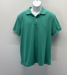 J Crew Flex Piqué Polo Untucked Shirt Green Men’s SZ Large