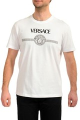 Versace Men’s White Short Sleeve White Medusa Logo Print T-Shirt US 2XL IT 56
