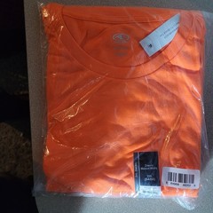 Athletic Works Men’s Tri Blend Long Sleeve T-Shirt Orange Hi Vis DriWorks 3XL