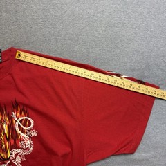 No Boundaries white dragon fire graphics red t shirt Men Size 2XL