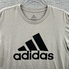 Adidas Shirt Adult Large Gray Black The Go-To Tee Performance Gym Running Mens