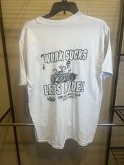 Vintage 2005 Harley Drag T-Shirt Large Work Sucks Lets Ride Biker Bowling Green