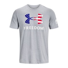 Under Armour 1370811 Men’s UA Freedom Logo T-Shirt, Steel Light Heather 3X-Large