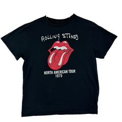 The Rolling Stones T Shirt Mens XL Black Short Sleeve Lips Rock And Roll Band