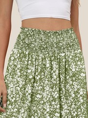 Women’s Maxi Skirts Summer Boho Floral High Waisted Flowy Swing Pleated Beach…