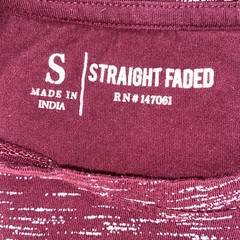 Straight Faded Mens Maroon Pocket Tshirt Short Sleeve Heather Crew Neck