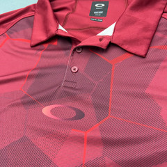 Oakley Men’s 2XL (XXL) Red Graphic/Abstract Golf Polo Short Sleeve Performance
