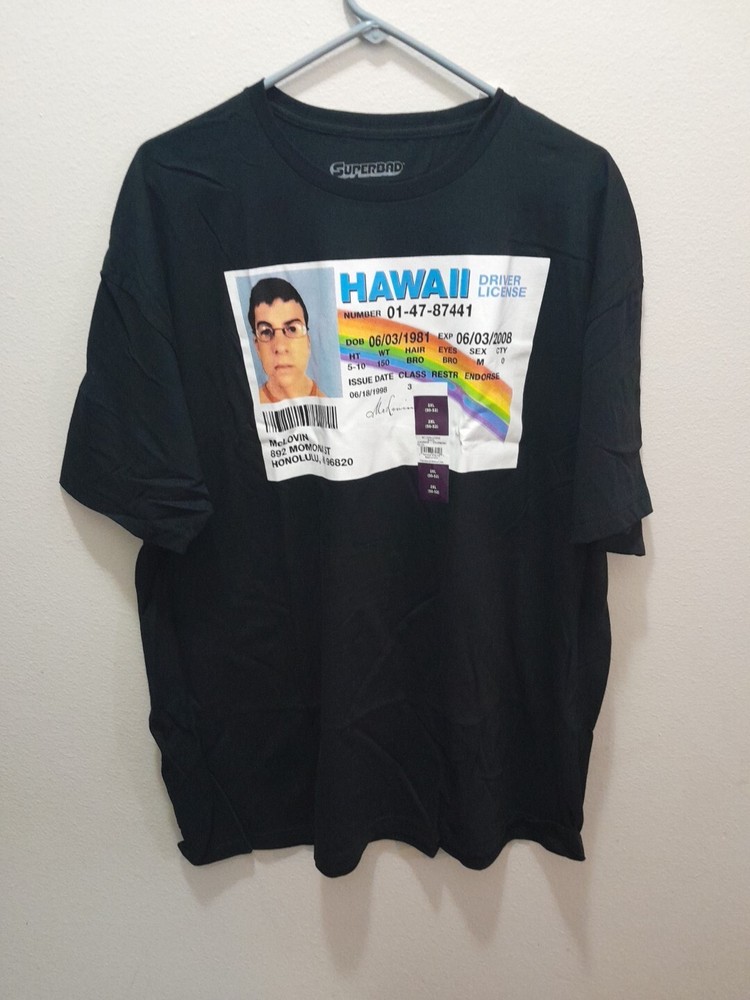 Mens Size 2X 50-52 Superbad Mc Lovin License Black T Shirt Top NWT