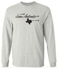 San Antonio Texas State T-Shirt Long Sleeve Graphic tee Unisex apparel Text