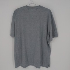 Eddie Bauer Men’s XL Gray Striped Button Henley Neck Short Sleeve T-Shirt