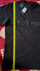 Yes Tu Veux Black T-shirt, Size M, New with Tags, Embossed Logo, 100% Cotton