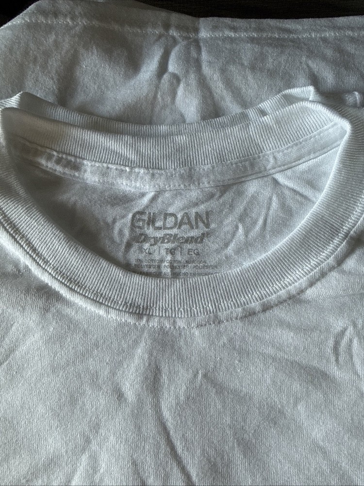 Gildan – DryBlend 50/50 T-Shirt White NEW XL Smoke Free Tag Less, New! See Pics.