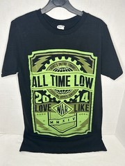 All Time Low Men’s 2014 Love Like War Tour Tee in Black/Green Size S