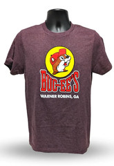 Buc-ee’s Men’s Large Red Plum Heather Warner Robins, GA Graphic T-Shirt