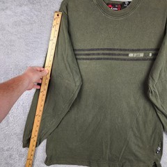 Vintage D Lab Shirt Mens Large Green Long Sleeve Stripe Logo Graphic 90s Y2k