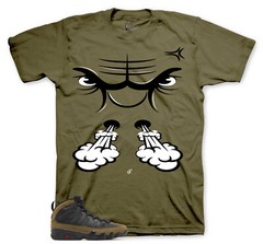 Shirts To Match Jordan 9 Olive Sneaker Tees – Raging Face Shirt