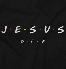 Retro Christian Faith Pop Culture Jesus BFF Womens or Mens Crewneck T Shirt Tee