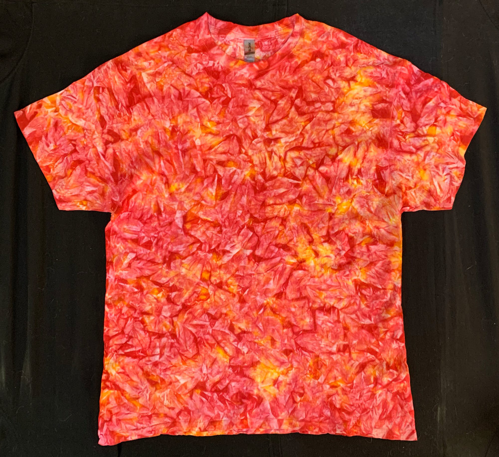 *New* 2XL – Sm Handmade Tie Dye, Blood Orange Cruncht Crinkle, Crew or V-Neck