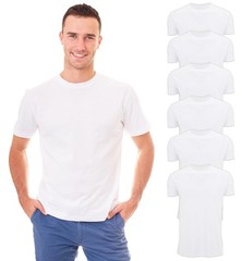 BILLIONHATS 6 Pack Men’s Solid Colors Cotton T-Shirts Short Sleeve Lightweight