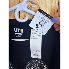 Disney Uni Qlo Joshua Vides Mickey Mouse Black Tshirt Size XL