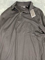 Murano Liquid Luxury Mens Black Quarter Zip Long Sleeve Shirt NWT Size LT