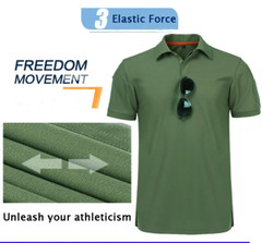 Men’s Tactical Polo T-Shirt Quick Dry Combat Short Sleeve Team Work Casual Shirt