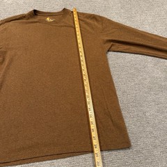 Carhartt Shirt Mens Medium Brown Long Sleeve Logo Workwear Tee Original Fit Work
