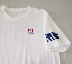 Under Armour Men’s UA Freedom Flag T-Shirt Short Sleeve Tee White Size XL