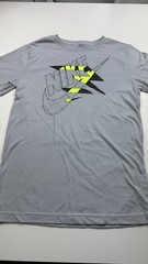 Nike 3BRAND Graphic Logo T-Shirt Gray Youth L Crew Neck Short Sleeve Knit