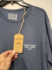Faherty NWT Shirt Mens M Blue Short Sleeve Sunwashed Tee 100% Organic Cotton NEW