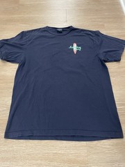 Vintage 90s Nautica Mens Medium Tshirt Navy Blue Surfer Classics Surfboard Retro