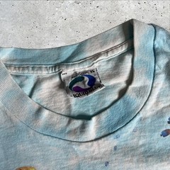 Vtg Liquid Blue T Shirt Single Stitch 1992 AOP Men’s Coral Reef Aquatic Crewneck