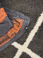 Hurley Premium Fit Striped T-Shirt Gray/Orange Crew Neck Men’s L