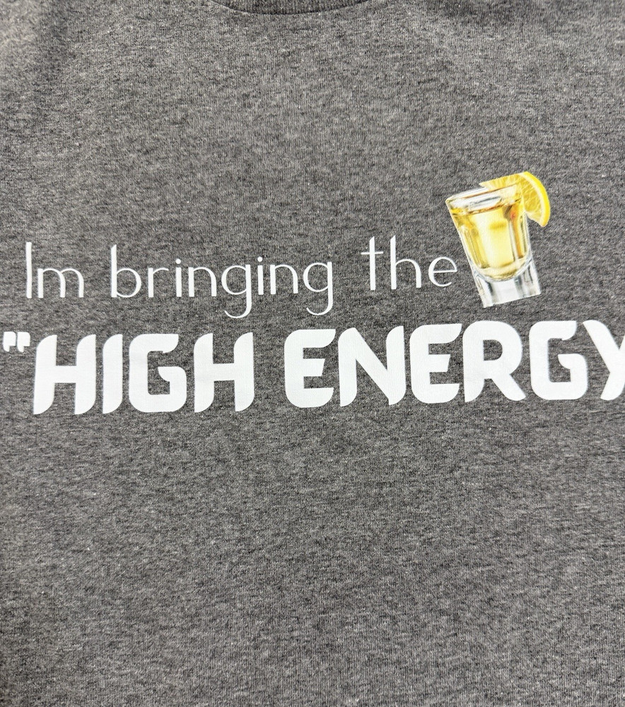 Gildan Beer High Energy Graphic T-Shirt Mens XL Gray Short Sleeve Casual Tee