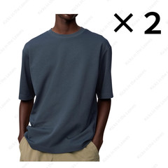 [2PCS SAME COLOR] UNIQLO U AIRism Cotton Oversized T-Shirt Half-Sleeve Japan NWT