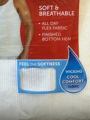 MENS HANES 6 PK TAGLESS WHITE TANKS SOFT BREATHABLE LONG LENGTH SIZE XL 46″-48″