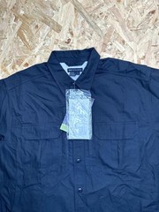 5.11 Tactical Series Shirt Mens Large Black Cotton Short Sleeve Button Up New
