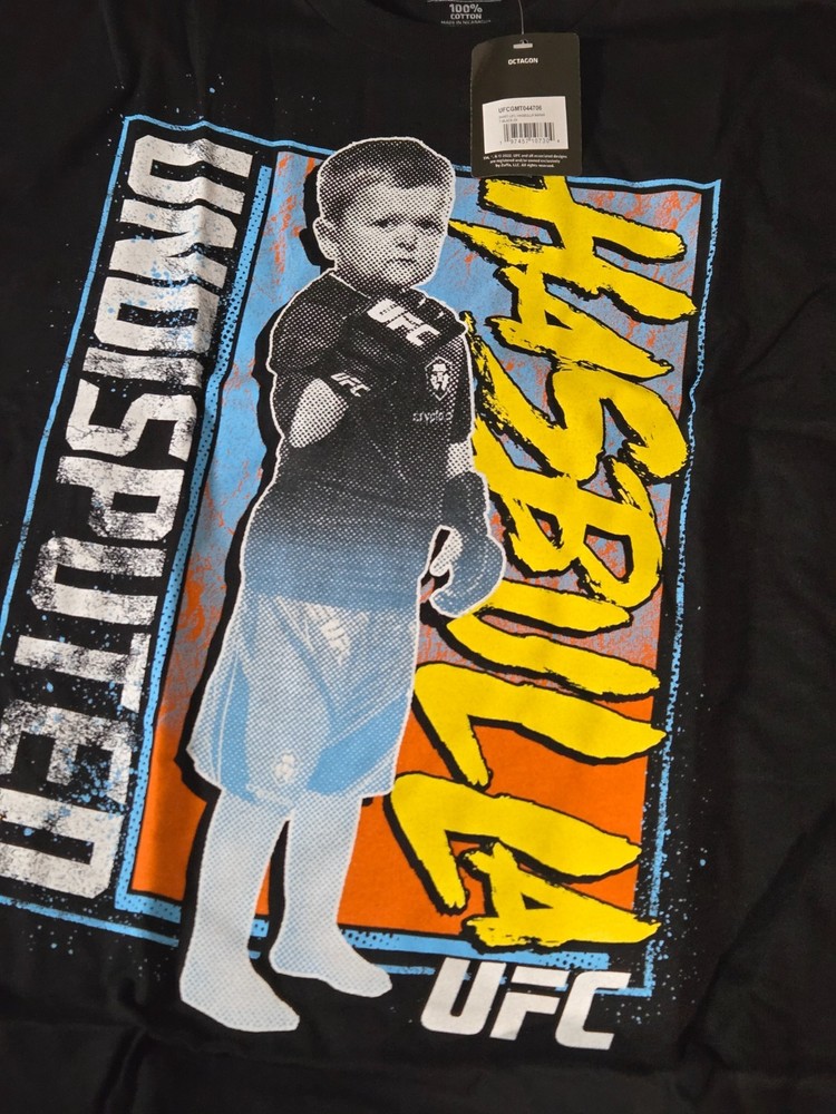 UFC Men’s T-Shirt Size 2XL Black Hasbulla Mania Crewneck Short Sleeve Cotton
