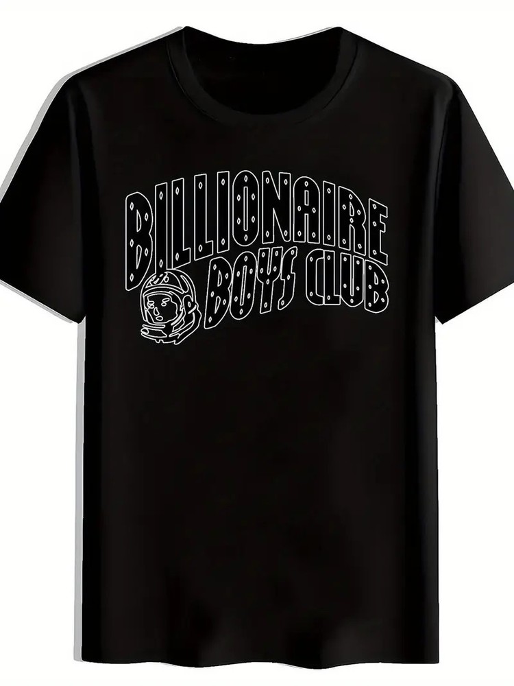 1pc Billionaire Boys Club Graphic Print Short-Sleeve T-Shirt, Black with White L